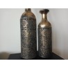Duo de vase décoratifs métal noir et or