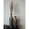 Duo de vase décoratifs métal noir et or