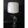 Lampe flamant 58cm argent et blanc