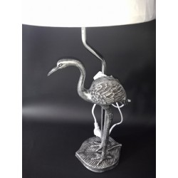 Lampe flamant 58cm argent et blanc