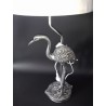 Lampe flamant 58cm argent et blanc