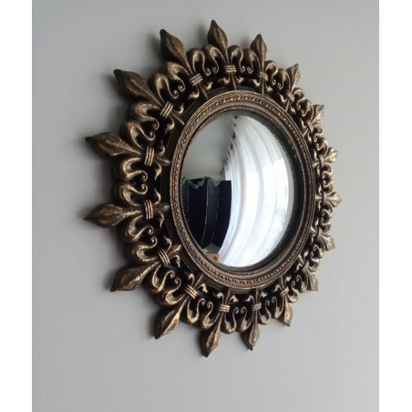 Miroir de sorcière soleil fleur de lys ø34,5 (taille L)