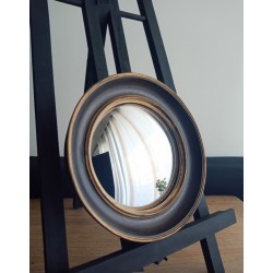 Miroir de sorcière double bord marron et or ø17,5