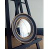 Miroir de sorcière double bord marron et or ø17,5