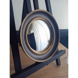 Miroir de sorcière double bord marron et or ø17,5