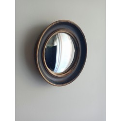 Miroir de sorcière double bord marron et or ø17,5