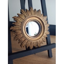 Miroir de sorcière soleil or vieilli ø18