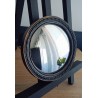 Miroir de sorcière style antique noir et or ø13