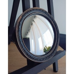 Miroir de sorcière style antique noir et or ø13