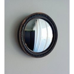 Miroir de sorcière style antique noir et or ø13