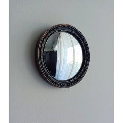 Miroir de sorcière style antique noir et or ø13