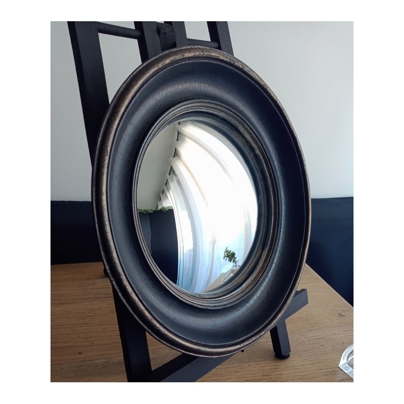 Miroir de sorcière coupole noir et or  ø26