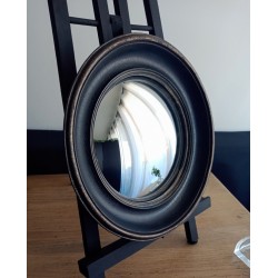 Miroir de sorcière coupole noir et or  ø26