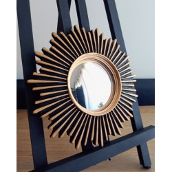 Miroir de sorcière soleil design noir et or ø20 (taille S)