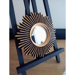 Miroir de sorcière soleil design noir et or ø20 (taille S)