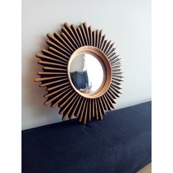 Miroir de sorcière soleil design noir et or ø20 (taille S)