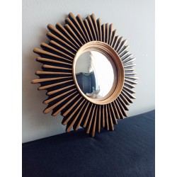 Miroir de sorcière soleil design noir et or ø20 (taille S)