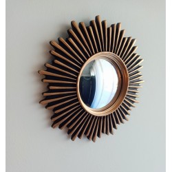 Miroir de sorcière soleil design noir et or ø20 (taille S)