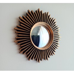 Miroir de sorcière soleil design noir et or ø20 (taille S)