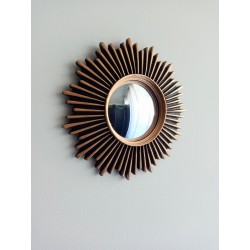 Miroir de sorcière soleil design noir et or ø20 (taille S)