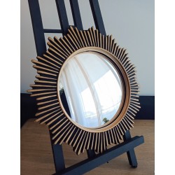 Miroir de sorcière soleil design noir et or ø30 (taille M)