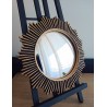 Miroir de sorcière soleil design noir et or ø30 (taille M)