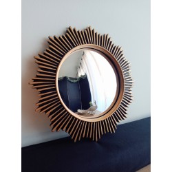 Miroir de sorcière soleil design noir et or ø30 (taille M)