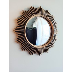 Miroir de sorcière soleil design noir et or ø30 (taille M)