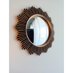 Miroir de sorcière soleil design noir et or ø30 (taille M)