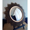 Miroir de sorcière soleil design noir et or ø44 (taille L)