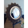 Miroir de sorcière soleil design noir et or ø44 (taille L)