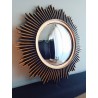 Miroir de sorcière soleil design noir et or ø44 (taille L)