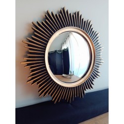 Miroir de sorcière soleil design noir et or ø44 (taille L)