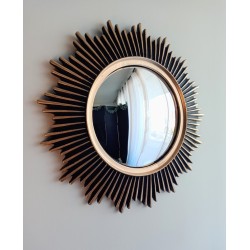 Miroir de sorcière soleil design noir et or ø44 (taille L)