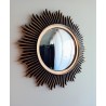 Miroir de sorcière soleil design noir et or ø44 (taille L)