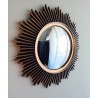 Miroir de sorcière soleil design noir et or ø44 (taille L)