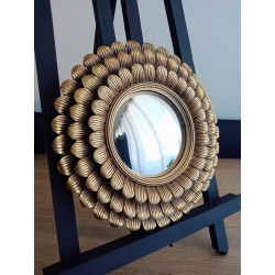 Miroir de sorcière bord pétales ronds or ø20 (taille S)