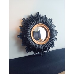 Miroir convexe fleur noir...