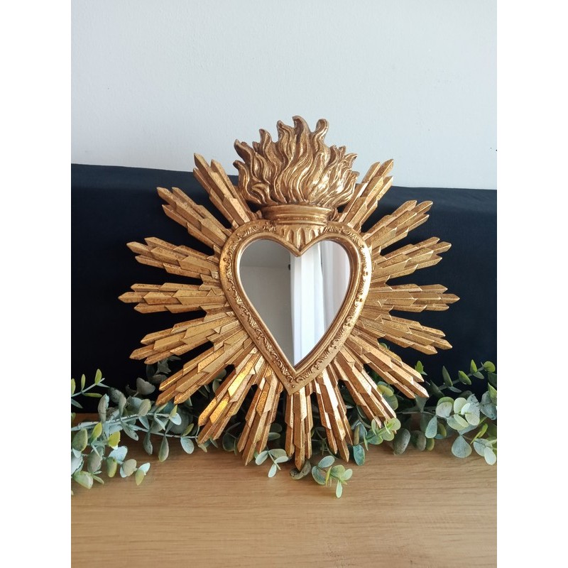 Miroir ex voto or vieilli