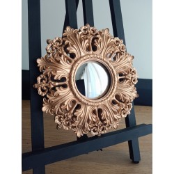 Miroir de sorcière fleur baroque cuivre ø20