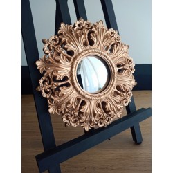 Miroir de sorcière fleur baroque cuivre ø20