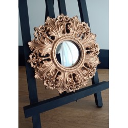Miroir de sorcière fleur baroque cuivre ø20