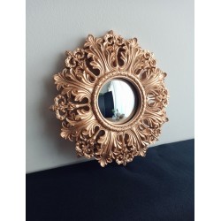 Miroir de sorcière fleur baroque cuivre ø20