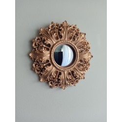 Miroir de sorcière fleur baroque cuivre ø20