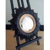 Miroir de sorcière fleur noir liseré or ø30 (Taille L)