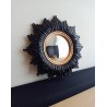 Miroir de sorcière fleur noir liseré or ø30 (Taille L)