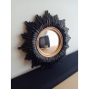 Miroir de sorcière fleur noir liseré or ø30 (Taille L)