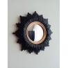 Miroir de sorcière fleur noir liseré or ø30 (Taille L)