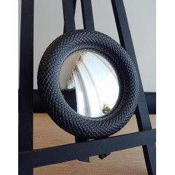 Miroir de sorcière peau de serpent noir ø16 (Taille XS)