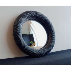 Miroir de sorcière peau de serpent noir ø16 (Taille XS)